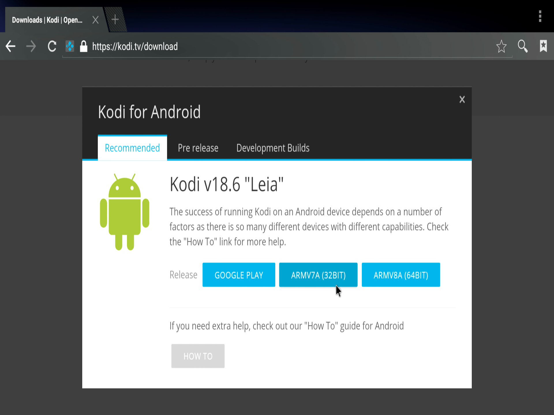 Download Kodi for Android
