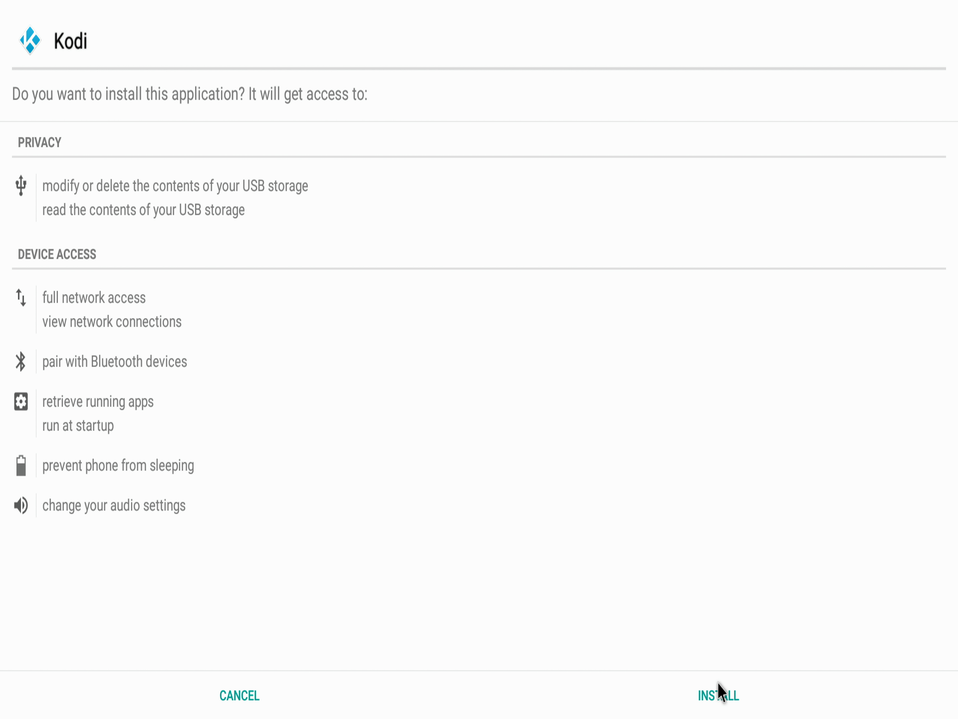 G-Box Q Kodi Installation Prompt